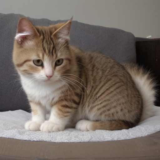 Orange tabby sitting on a couch.
