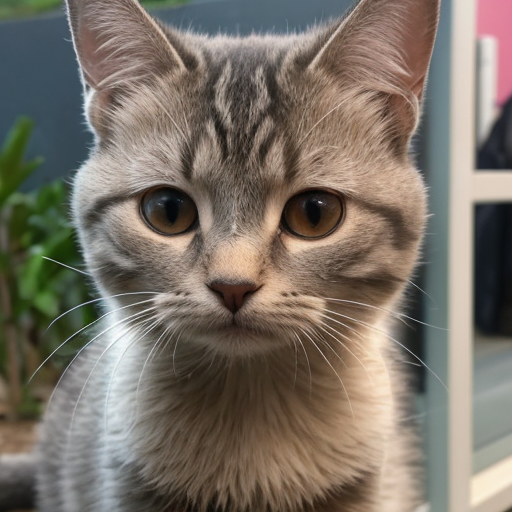 Gray kitten in soft indoor light.