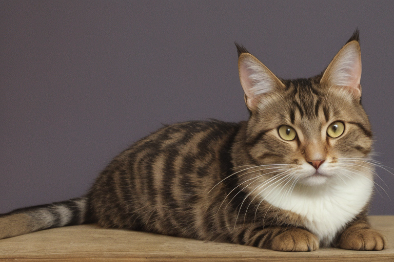 Cat in a wide photo with alert ears.
